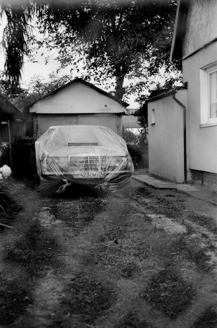 Vintage car under cover